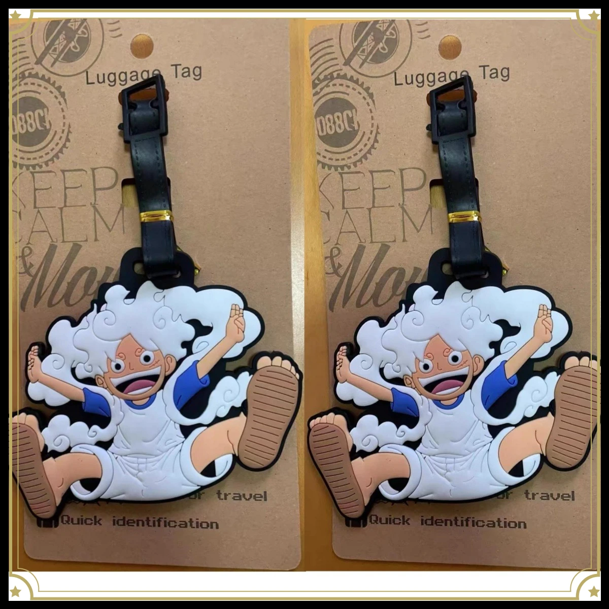Anime One Piece Luggage Tag Cute Cartoon Chopper Luffy Zoro Suitcase ID Label Anti-lost Boarding Check-in Tag Travel Bag