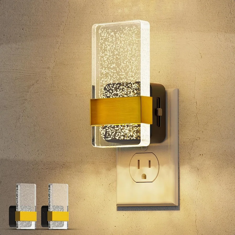 

Night Lights Plug Into Wall [2 Pack] Decorative Night Light with DusktoDawn Sensor 0100LM Dimmable Nightlight Wall SconceStyle