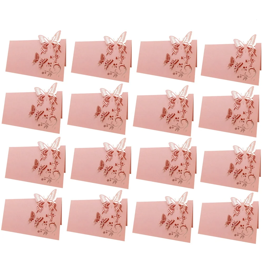 

100pcs Wedding Seat Name Cards Elegant Place Labels for Party Banquet Feast Decorations Beautiful Butterflies Design