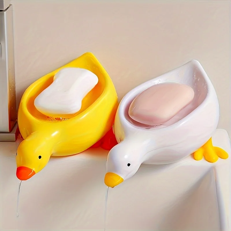 Duck Soap Dish-Cute Self Draining Soap Holder,Creative Rack for Shower Bathroom Decor Organizer for Sink Countertop,Novelty Gift view 3