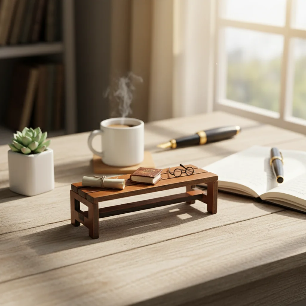 12cm Mini Bench Action Figurine Ornament for Home Office Tabletop Organizer Display DIY Garden Miniatures Home Decor