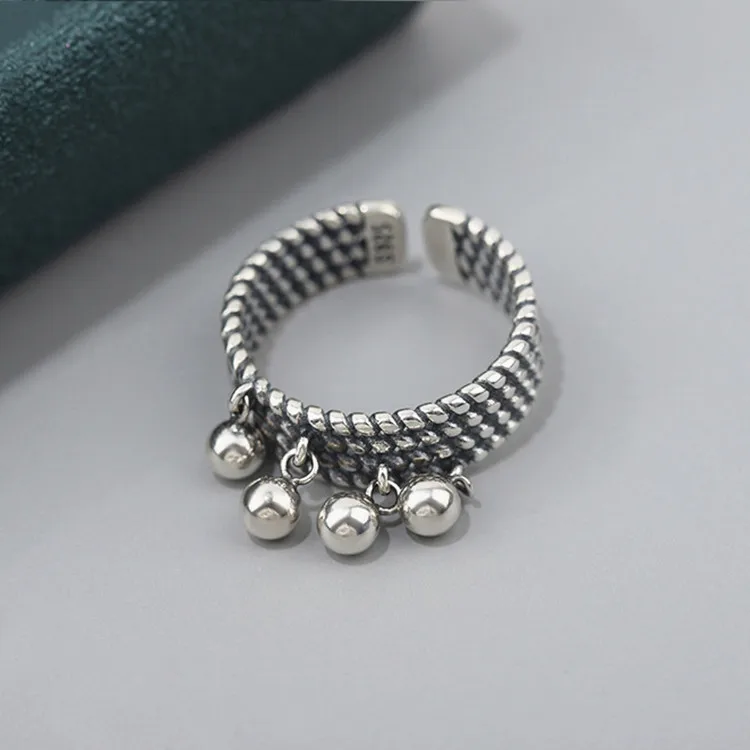 Summer Beach Vacation Open Ball Beads Rings for Women Girls Adjustable Finger Ring Charm Jewellery Wholesale Gifts