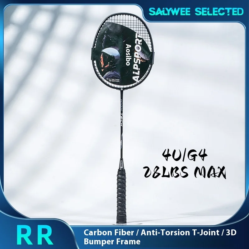 

Ракетка для бадминтона 4U из композитного углеродного волокна: сверхлегкая, прочная, подходит для взрослых для профессиональных тренировок и соревнований.