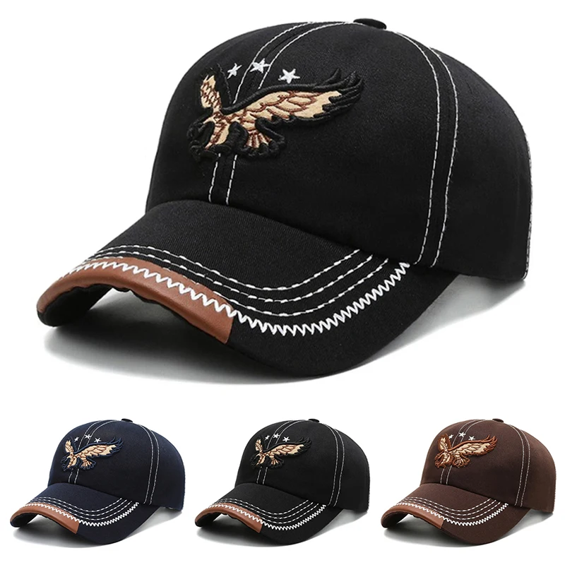 2026 Neue Baseballkappe mit Adler und 3 Sternen, bestickte Skateboard-Mütze, Alltags- und Pendler-Dekorationsmütze, Hip-Hop-Mütze, Unisex-Sonnenschutzmütze
