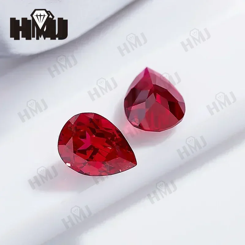 

Lab Grown Ruby Certified Ruby Pigeon Blood Red Ruby Pear Cut AGL Certified Heart Shape 0.5ct 1ct DIY Beads for Jewelry Making