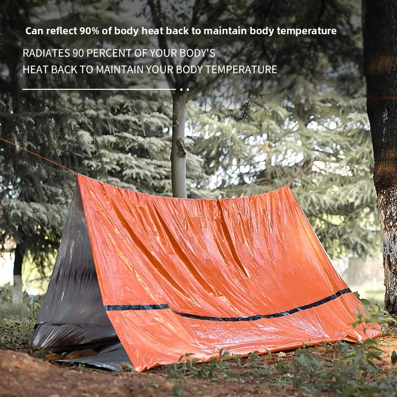 Portable Disaster Relief Tent Camping Temporary Simple Sleeping Bag Warm Emergency Blanket Single Layer  Film Triangle Tent