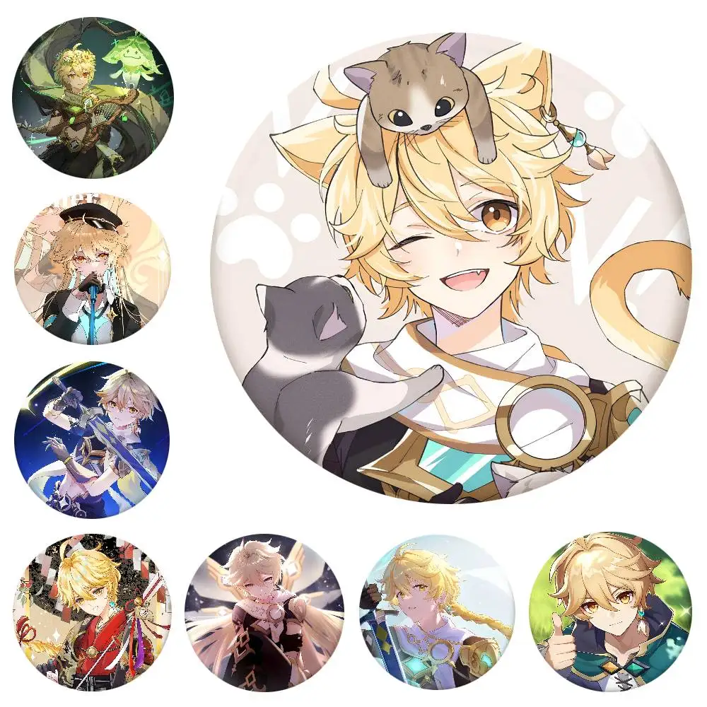 Aether Genshin Impact Spiel Rundes Abzeichen Kreative Brosche Kleidung Rucksack Accessoires Anstecknadel