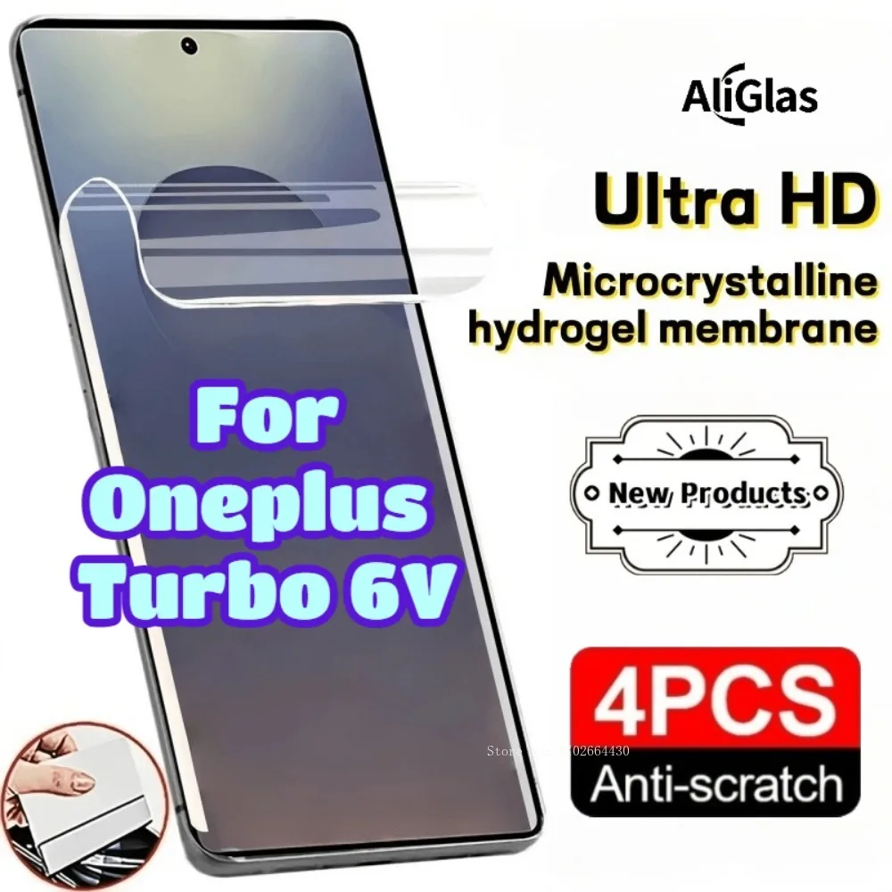 

4Pcs Front Screen Hydrogel Films for Oneplus Turbo 6V Glossy Screen Protectors Scratch-Resistant For Oneplus Turbo 6 V Not Glass