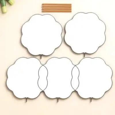 

5Pcs Short Handle Iron Fan Frame DIY Crafting Tool Traditional Silk Fan Base Hanfu Fans Wedding Decorations Stage Performance