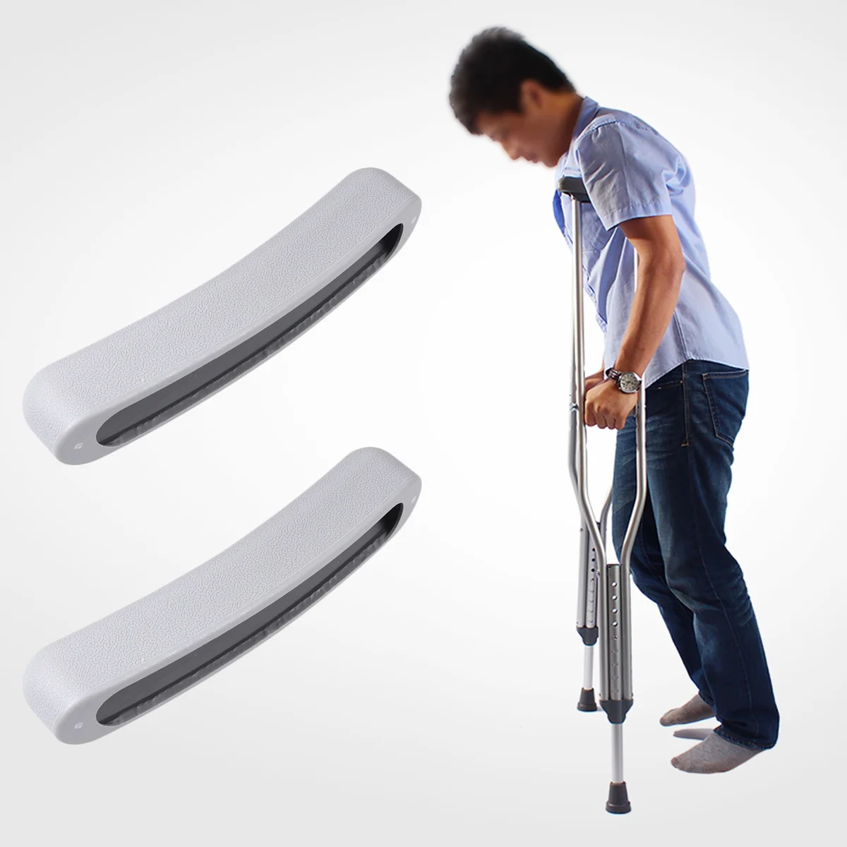 

2pcs Crutch Pads Thickened Sweat-Resistant Replacement For Standard Crutches Underarm Padding Support Accessories Fitness