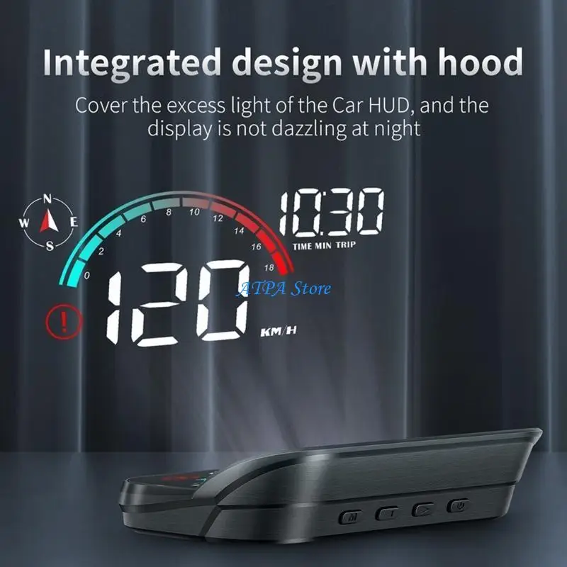 

U13C HighDefinition Car Head Up Display Overspeed Alarm Speedometer Speed Clock Digital Gauges Auto Fatigue Driving Reminder