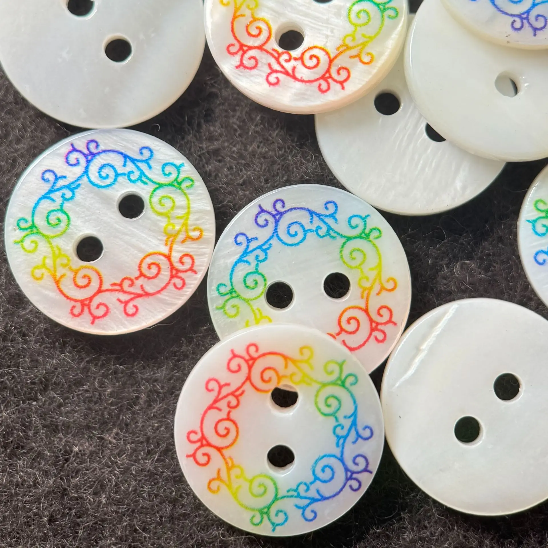 20Pcs/lot 11.5mm Natural Shell Button Dopamine Vintage 2 Holes Shirt Jacket Handmade Button Accessories