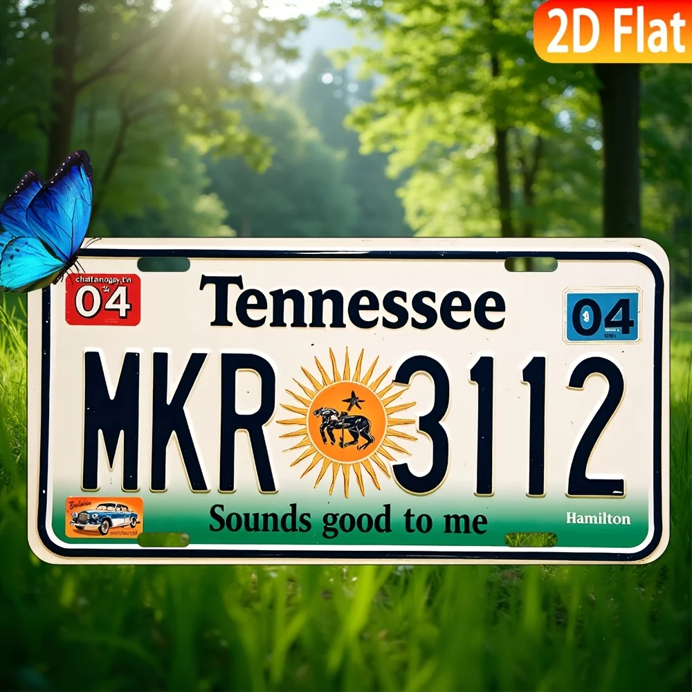 Tennessee License Plate Sign -  Aluminum Wall Decor with 