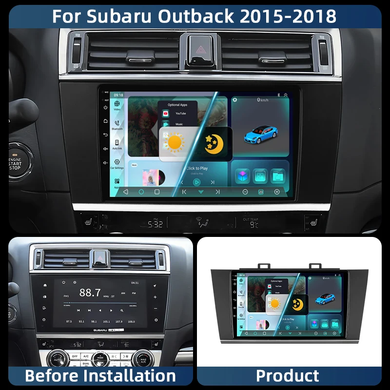 Android 13 Autoradio Für Subaru Outback Legacy 2015 2016 2017 2018 Navigation Multimedia Player Stereo WiFi + 4G Video 360 Kamera