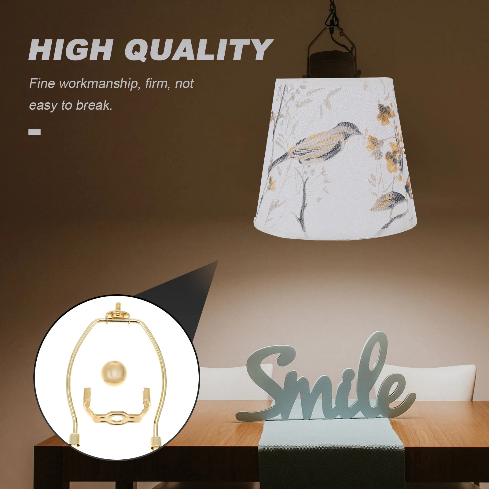 2Pcs Lamp Shade Holder Premium Lampshade Horn Frame for Floor Table Lamps Strong Metal Construction Lamp Harp Bracket for Indoor