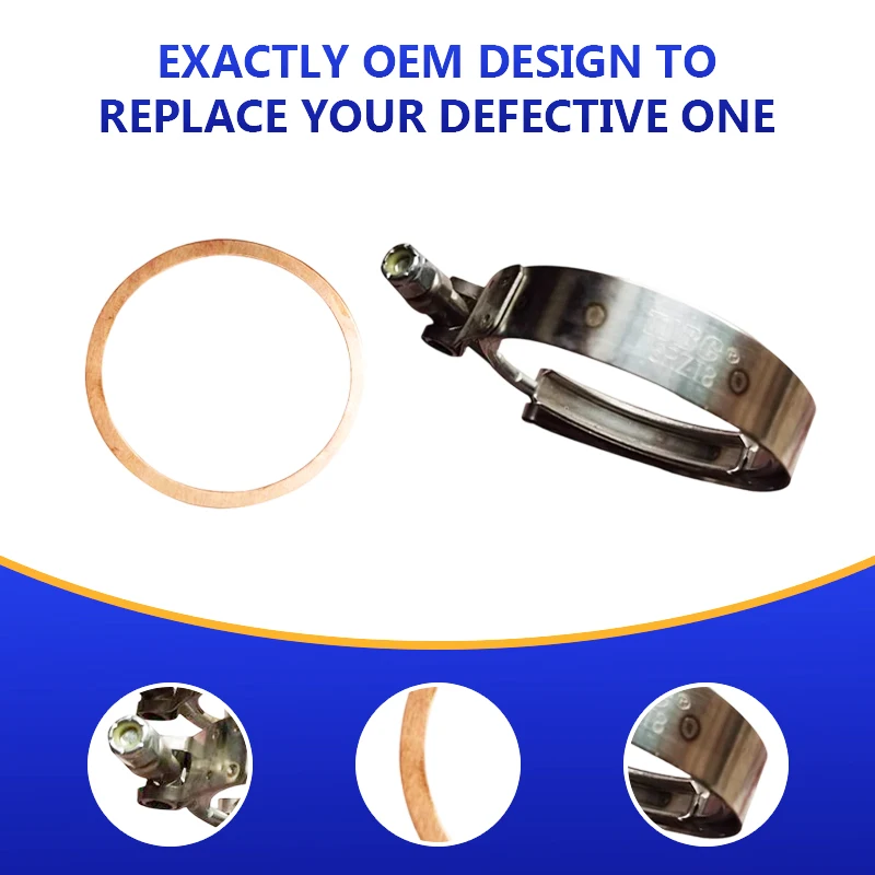 NEW HNROCK Copper Exhaust Gasket, Grooved Coupling for Four - and Six - Cylinder Turbocharged Engines 6RZT8, Dongfanghong YTO Tr