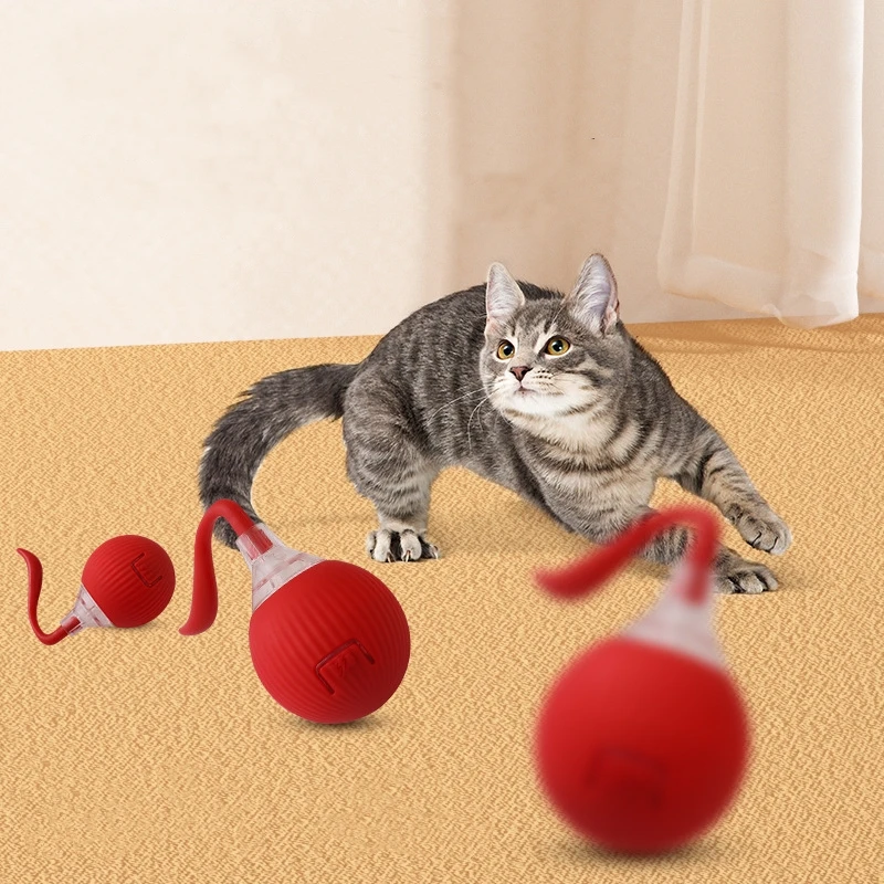 Interactive Cat Toys Ball Auto Electric Rolling Ball Toys for Cats/Kitty Pets Smart Automatic Teaser USB Rechargeable