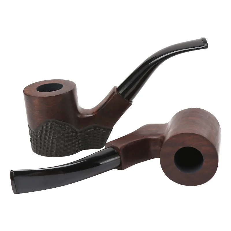 Ebony Durable Wooden Men Smoking Pipe Fashion Classic Nature Wood Pipe Straigth Style 9mm Filter Cigarette Tools