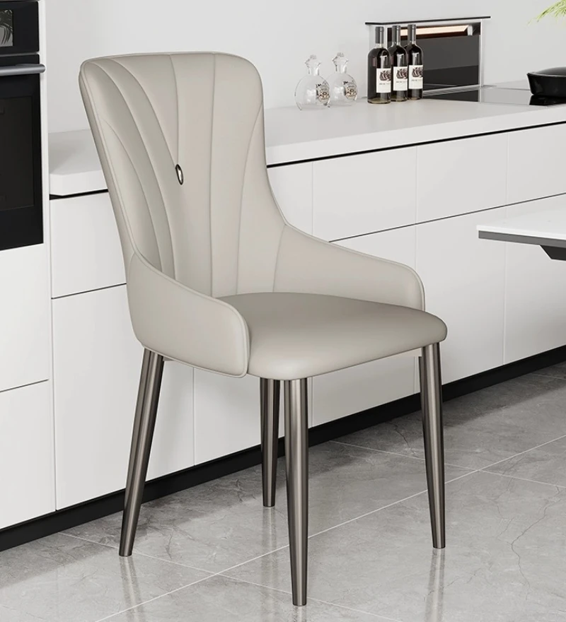 Modern dining chair luxury Soft chairs for kitchen Dining table leather chairs hotel coffee backrest stool Restaurant Furniture