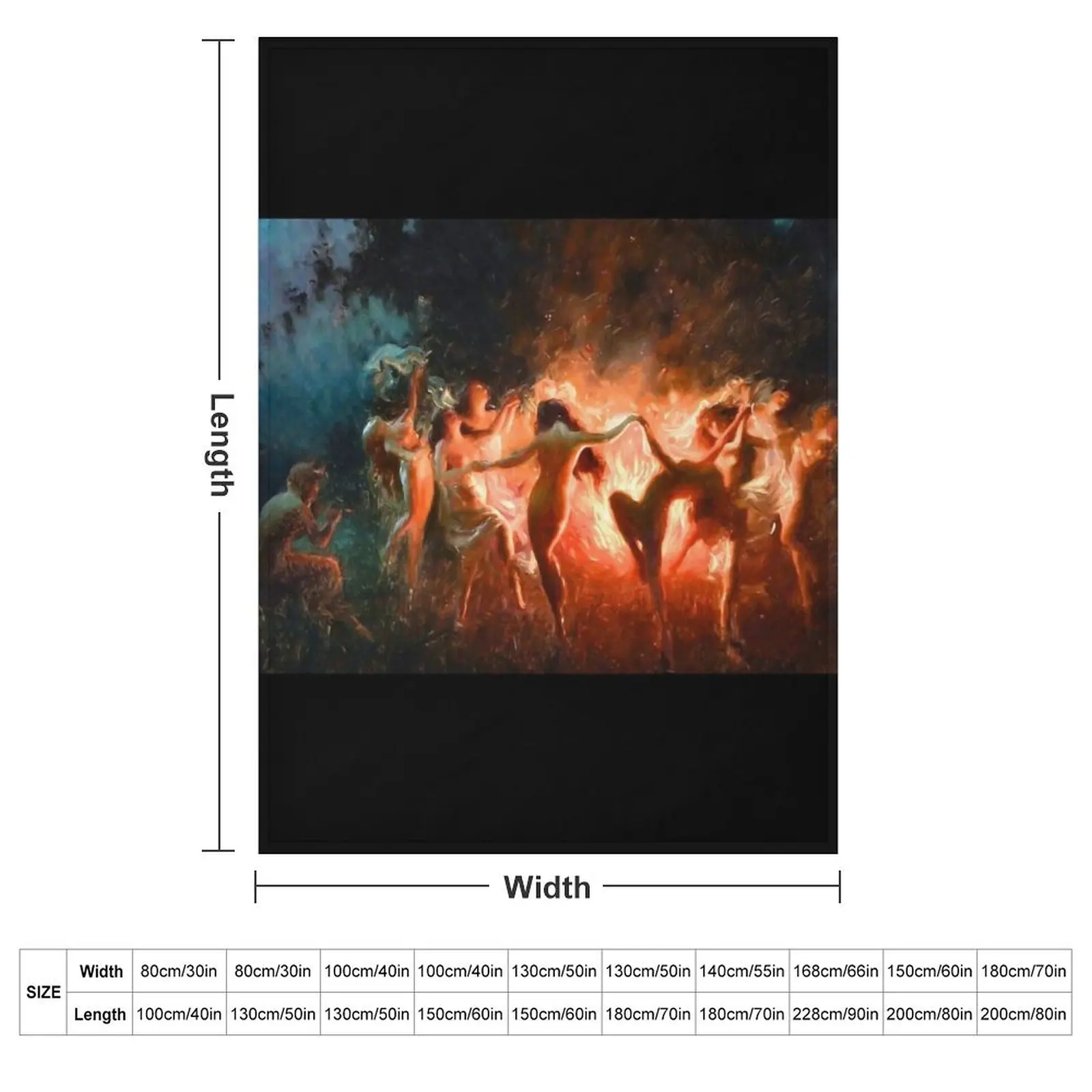 Fire Dance - Joseph Tomanek - Nymphs Dancing to Pans Flute 1920 Throw Blanket couch cozy soft plush fuzzy picnic outdoor blanket