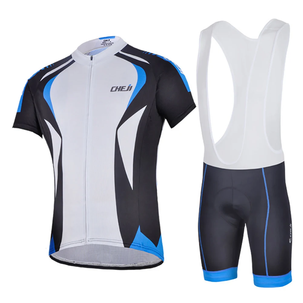 Summer Mens Short Sleeve Cycling Jersey MTB Road Ridding Tops with Gel Padded Bib Shorts Quick-dry Soft Quick-dry Bicycle Suits