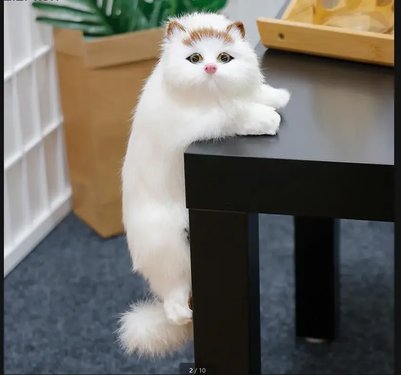 

Simulation Cat Doll Animal Model Creative Ornament Desktop Hang Decoration Crafts Fake Cat Toy Cats Statue Knickknacks Figurines
