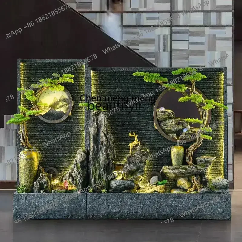 

D178 New Chinese-style flowing water ornament fish tank landscaping fake tree circulating water landscape decoration office clu