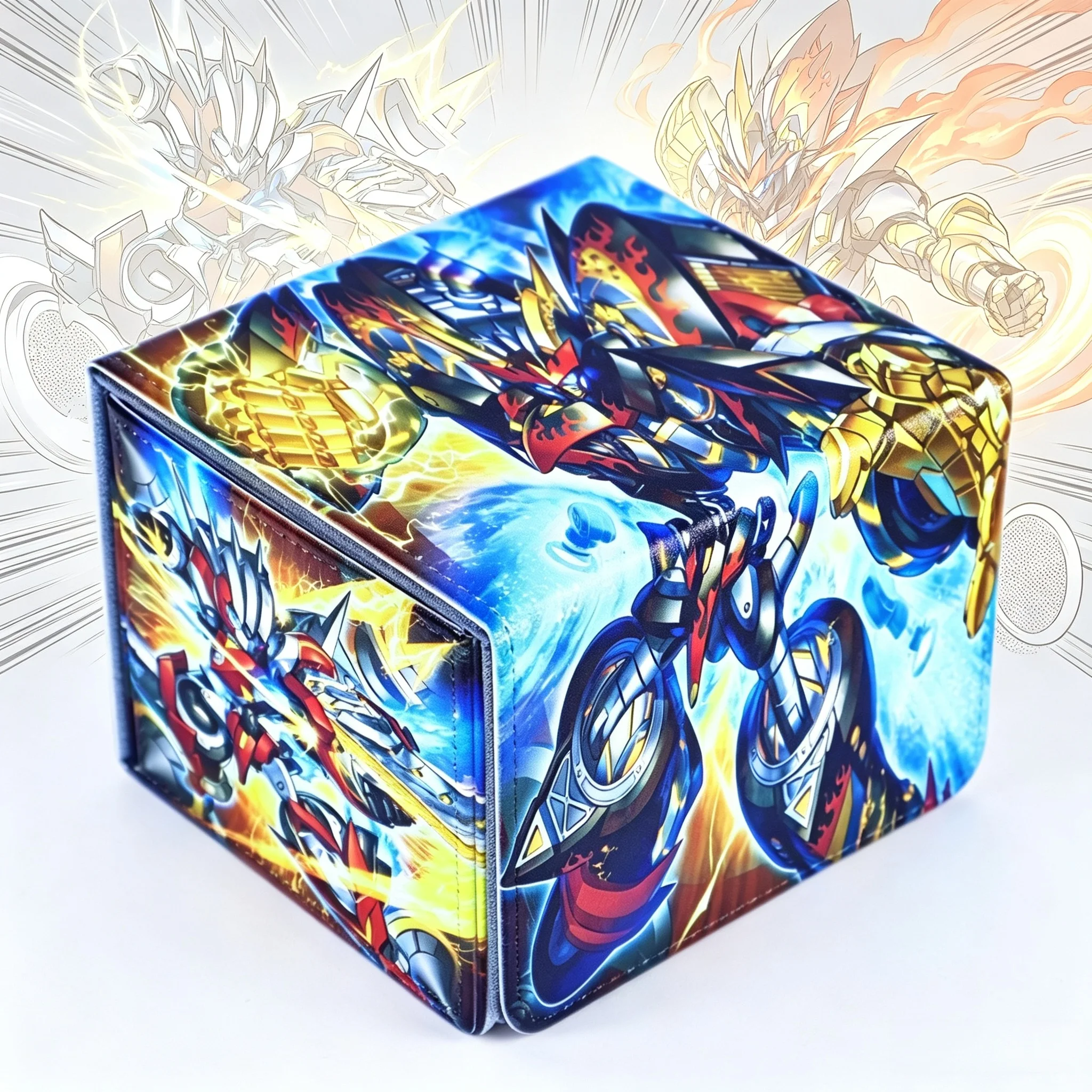 Yu-Gi-Oh！Ryzeal Detonator/Duo Drive Board Game Card Box Leather Magnetic Flip Cover Sword Ryzeal Collection Card Storage Box Toy