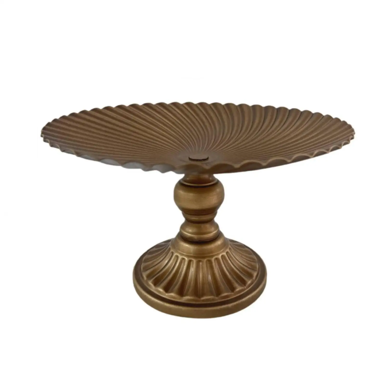 Metal Pedestal Tray Fluted Tray with Pedestal Elevated Stand with Feet for