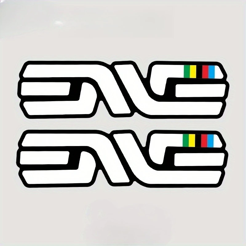 2PCS/SET Unique Bicycle Sticker Set - Colorful Stripes Artistic Prints Waterproof Vinyl - Bike Enthusiasts Decor view 6