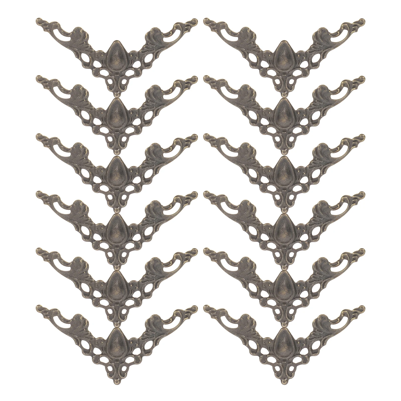 

12 Pcs Decorative Iron Corner Guards Furniture Table Edge Protector Photo Mounting Scrapbooking Metal Brackets Book Album Frame