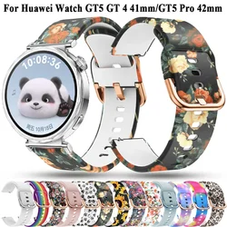 18mm Print Silicone Watch Strap For Huawei Watch GT5 GT4 41mm Wristband Bracelet For Huawei GT 5 Pro 42mm/Venu 2S 3S Band Correa