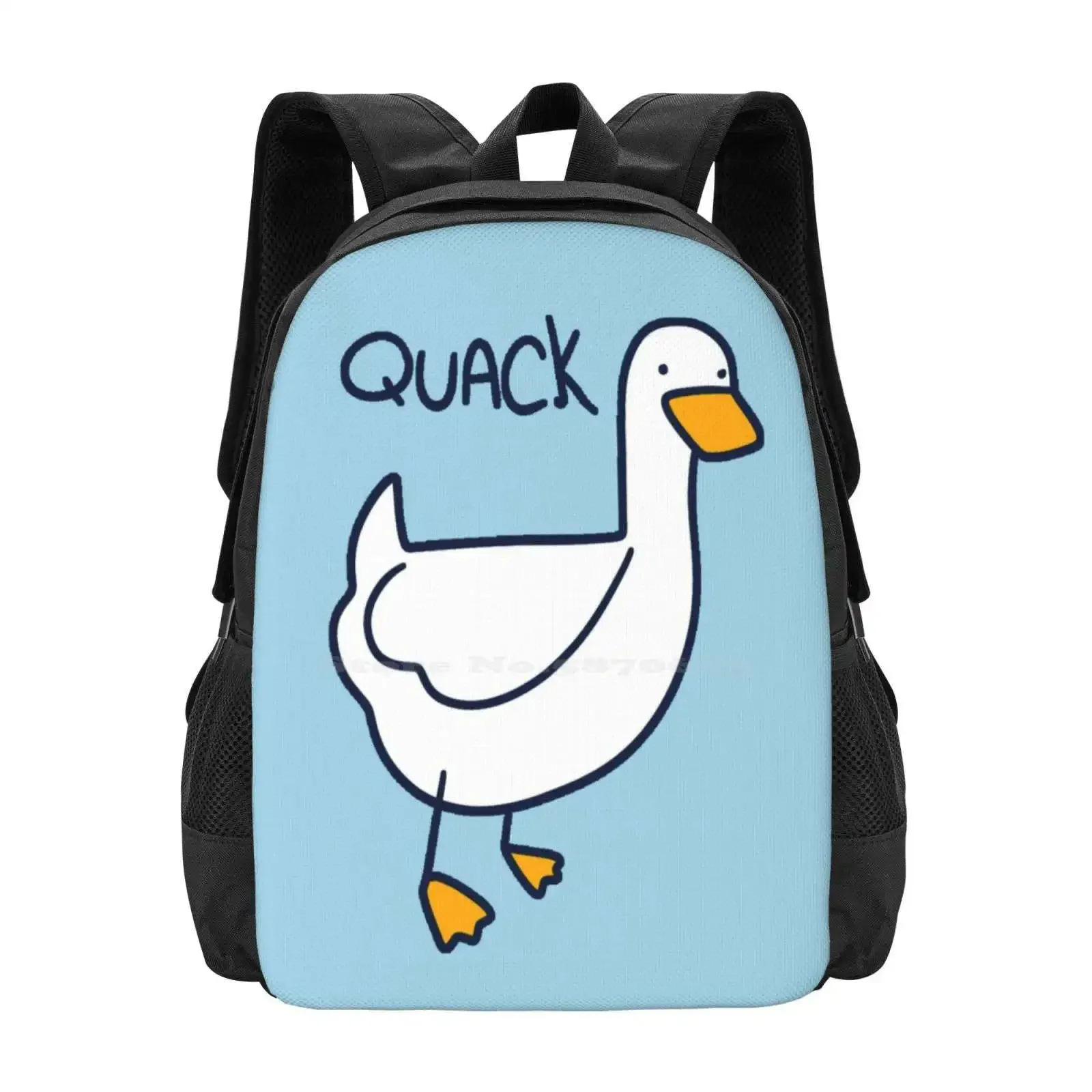

Quack Duck Hot Sale Schoolbag Backpack Fashion Bags Die Duckies Water Fowl Birds Ducks Saying Quack White Duck Farm Animals