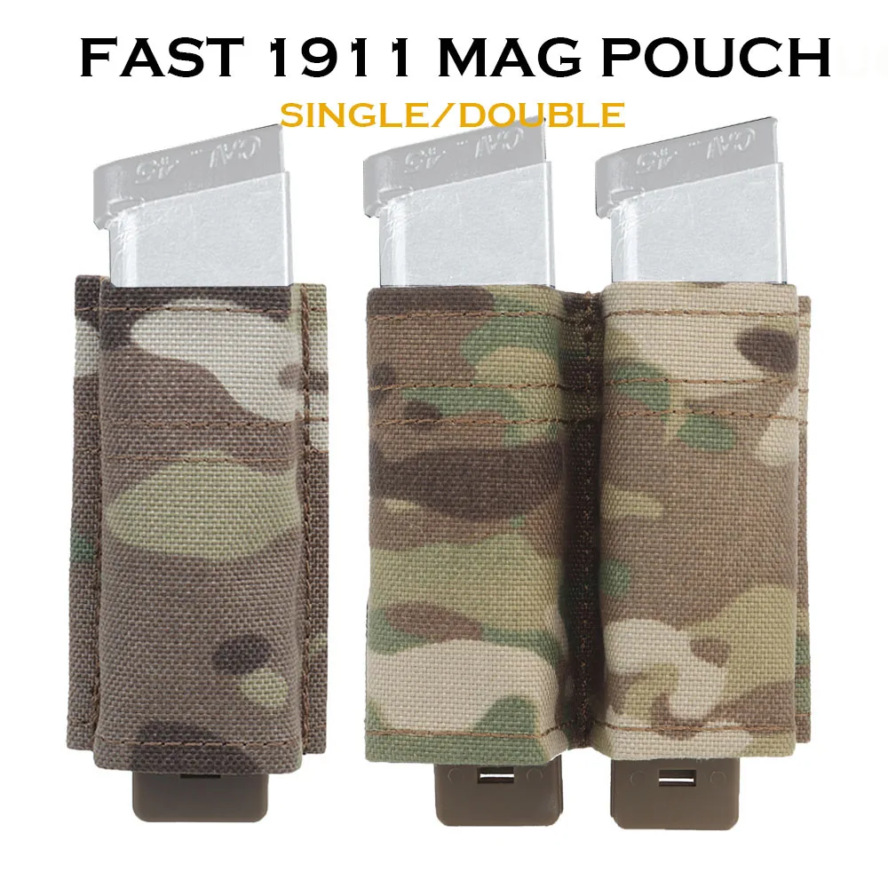 Tactical 1911 Mag Pouch Single Double Magazine Holder Modular Open Top MOLLE Fast Pistol Mag Bag Hunting Airsoft Equipment