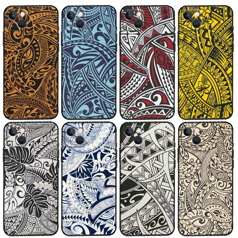 Maori Tribal Samoan Polynesian Print Phone Case For iPhone 11 15 12 13 14 16 Pro Max 7 8 Plus X XR XS Mas Shell Cover