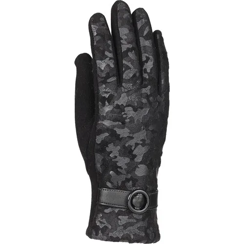 Syt Single Size Women Patterned Gloves Black