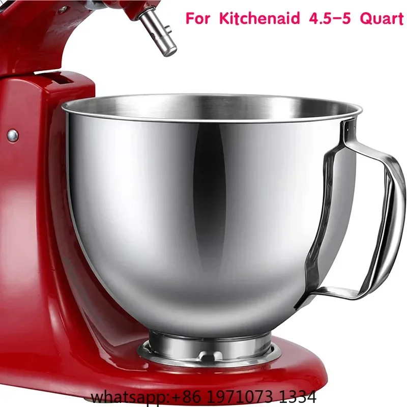 1 Piece Stainless Steel Mixer Bowl For Kitchenaid Classic&Artisan Series 4.5-5 Quart Tilt Head Stand Mixer Bowl Dishwasher Safe