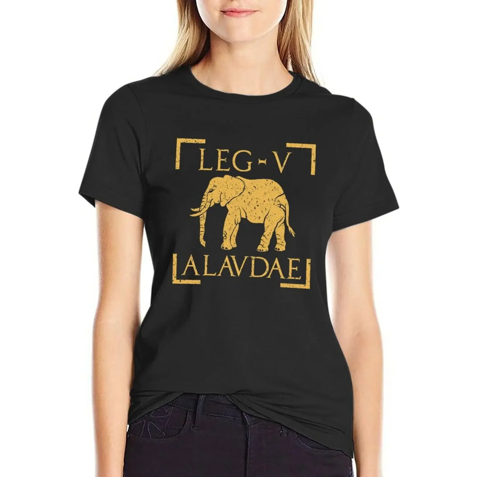 

Legio V Alaudae Elephant Emblem Roman Legion T-Shirt funnys female Short sleeve tee Summer Women's clothing