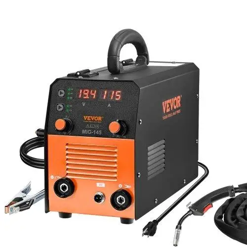 145A 3-in-1 MIG Welder, 110V IGBT Inverter Welding Machine, Flux Core/Solid Wire, Digital TIG/Stick/MIG Torch