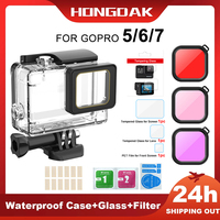 60m Underwater Diving Waterproof Case For Go Pro GoPro 5 6 7 Hero Black Protective Cover Housing Mount with Filter Accessory