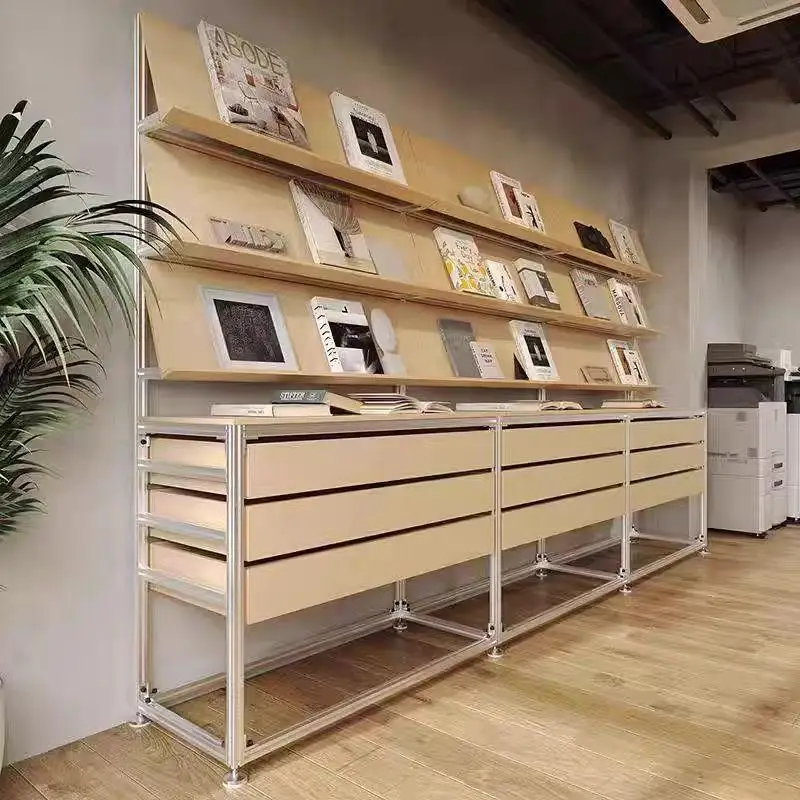 Birch Ocean Panel Aluminum Profile Simple Multi-layer Display Cabinet Exhibition Bookshelf