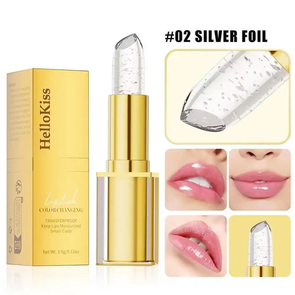 Jelly Gradient Lipstick Non-stick Cup PH Color Changing Gold Foil Lip Balm Long Lasting Hydrating Moisturizing Lipstick Makeup