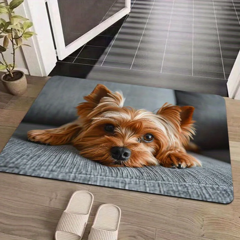 Doormat Non-Slip, Dog Design, Indoor Entrance Mat for Bathroom, Kitchen, Living Room, Bedroom - Decorative Home Carpet, 1-Pack