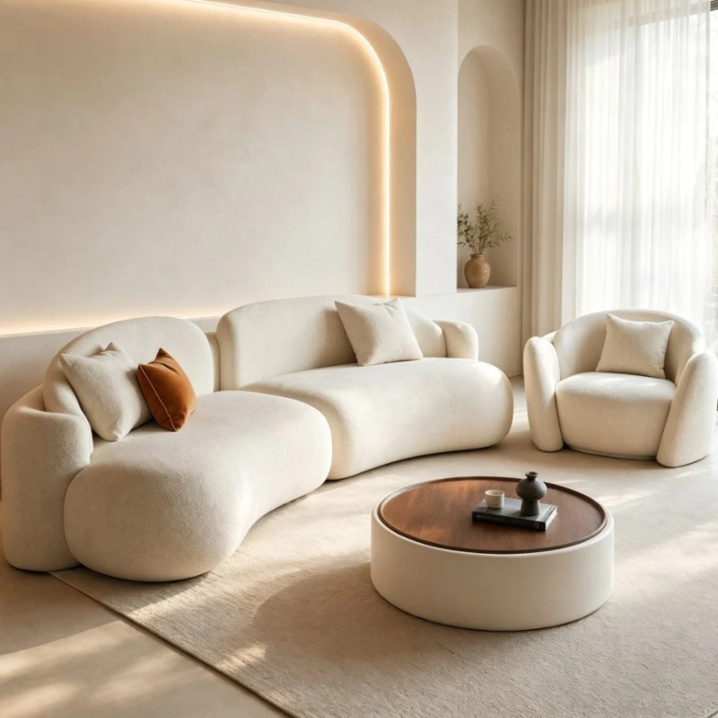 Fabric sofa living room irregular design rest area reception chair