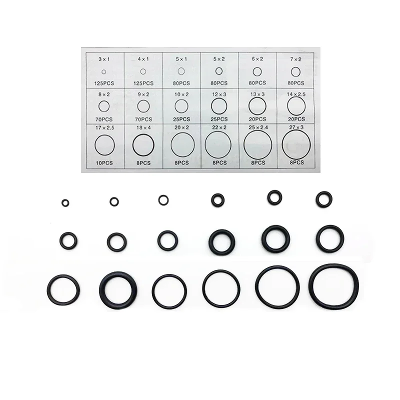 Anti-Leak Rubber Seal Kit NBR Nitrile O Ring 850Pcs CS1-3mm Oil Resist Waterproof Gasket Auto Engine AC Replacement Parts