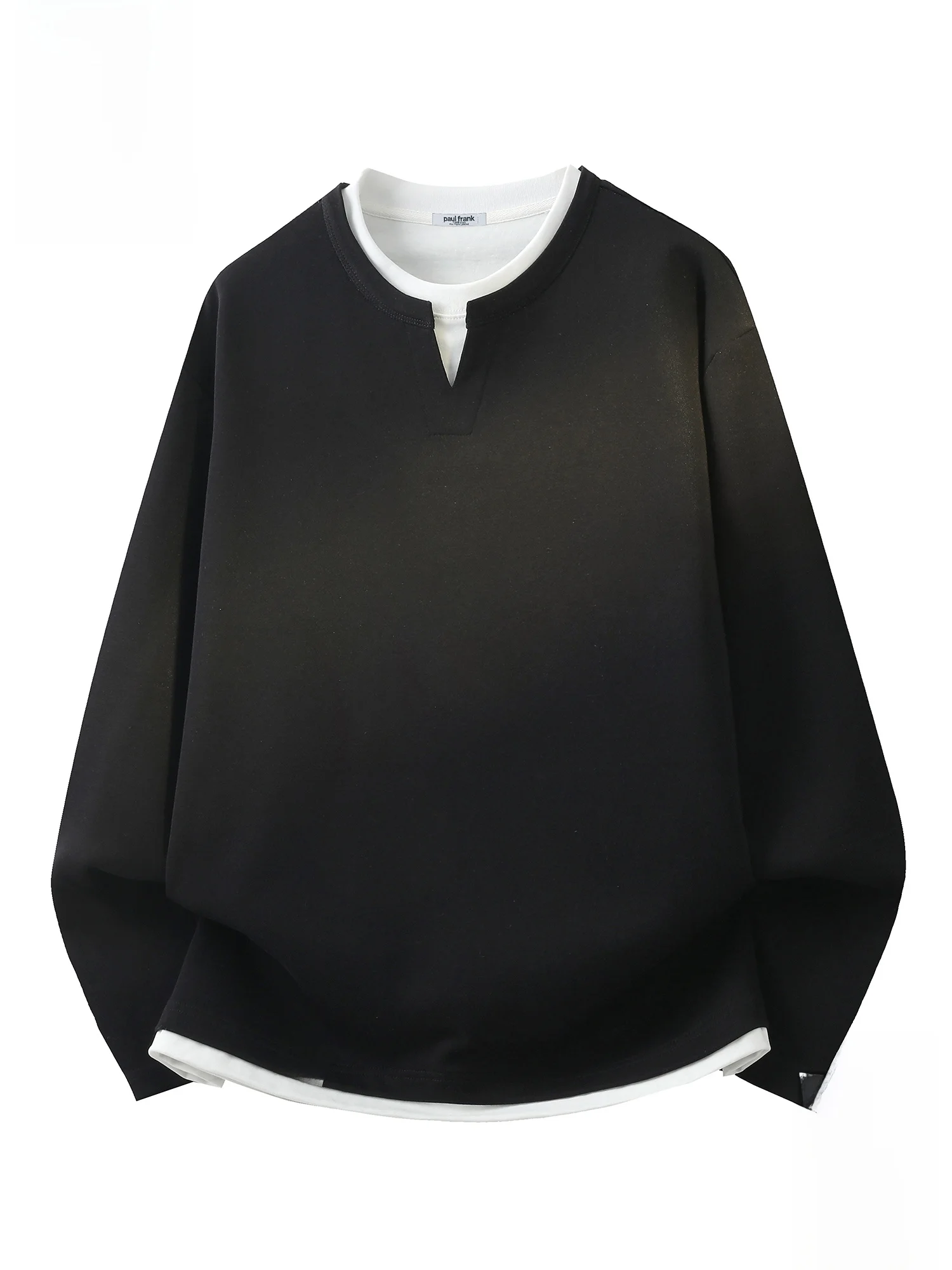 

Мужской свитшот Paul Frank Monkey American Color Blo V-ne, весенний, свободный, повседневный, имитация двухслойности, из смеси полиэстера и хлопка