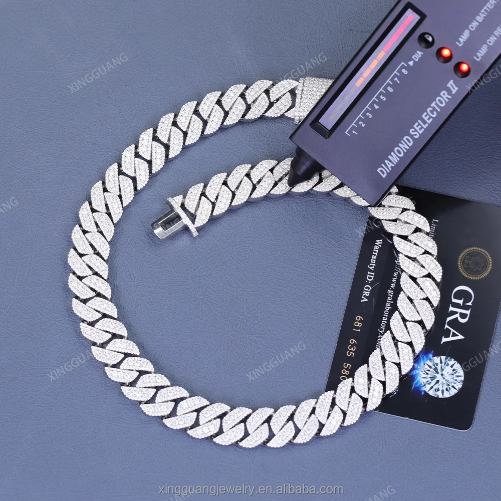 Kalung Rantai Cuban Link Berli - Moissanite Cuban Link Chain Iced Out ulasan dan harga