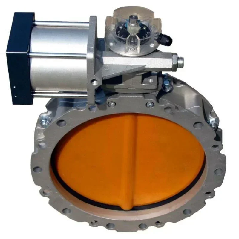

parts for free 100-400 mm double flange pneumatic butterfly valve