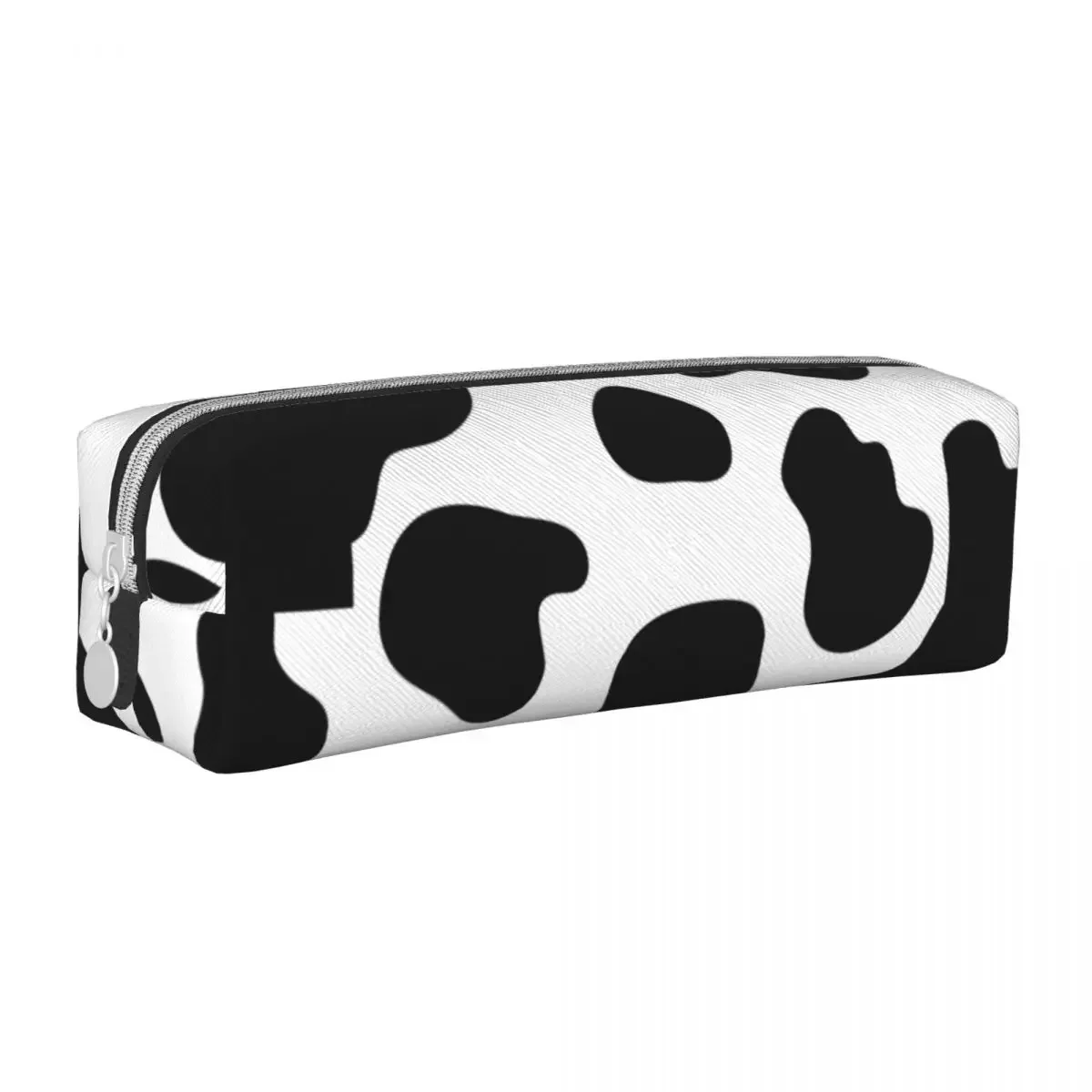 Aesthetic Cow Print Pencil Case New Black and White Pen Bags Student Big Capacity Students School Cosmetic  Pouch