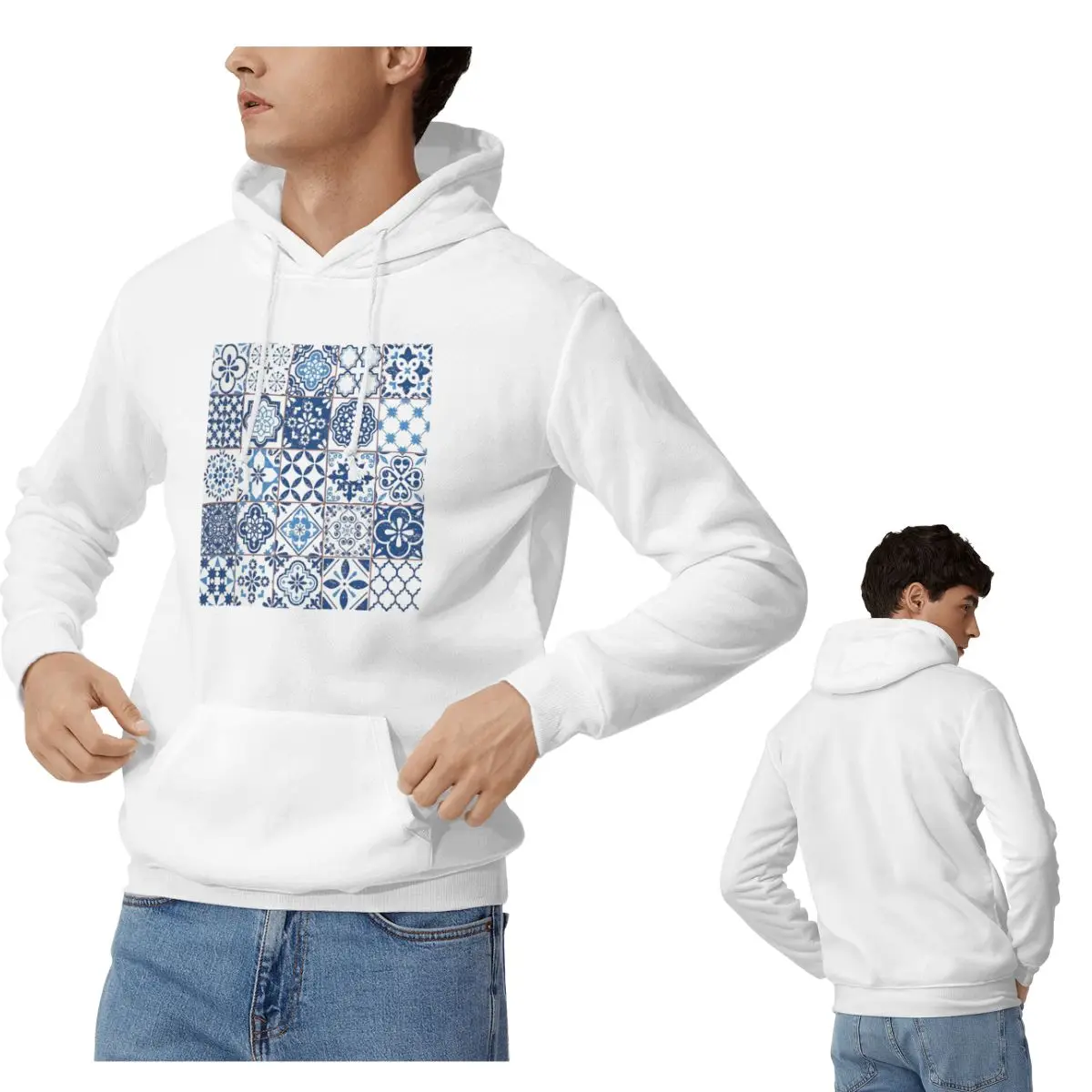 

Португальские толстовки Azulejos, мужские и женские повседневные пуловеры, модная уличная одежда с длинными рукавами, осень-зима